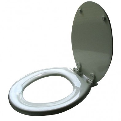 LB-TS1R Round Wood White Toilet Seat