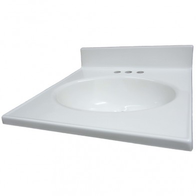 LC-M25 25" x 22" Culture Marble Vanity Top, White