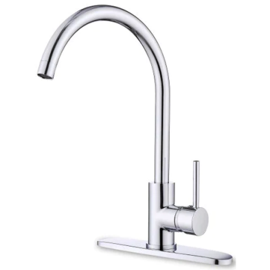 PW-SK007 Hi-Arc 1/3 Hole CP Kitchen Faucet w/Disc+SS Supply