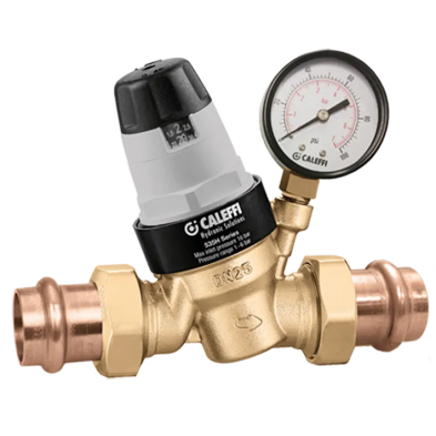 SW-W79P Caleffi 1/2" Press Pressure Reducing Valve w/Gauge LF