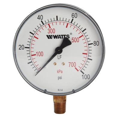 TW-SPG12 1/4" Watts LFDPG1 Pressure Gauge #0121642