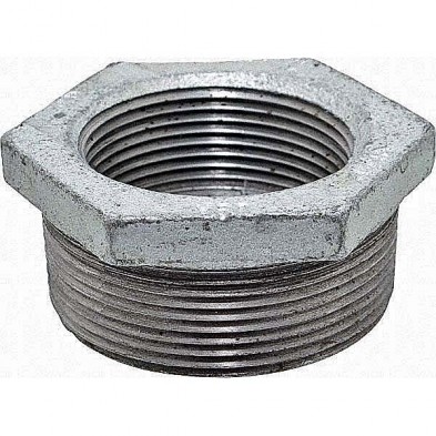 XG-H18 1 1/4" x 3/8" Galvanized Hex Bushing