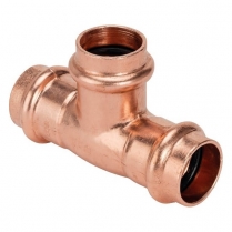 XV-T005 Copper Press Tee, P x P x P, 1-1/4" x 1-1/4" x 1-1/4"