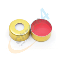 C170-11 11mm Magnetic Crimp Cap, Red PTFE/White Silicone