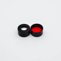 C270-11BL 11mm Black Snap Cap, Red PTFE/White Silicone, pre-slit