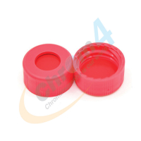 C396-09RIBR 9mm Red Screw Cap,Red PTFE/White Sili Rubber/Red PTFE Ribbed
