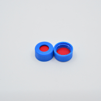 C396E-09B 9mm Blue Screw Cap, Red PTFE/Wht Sili Rubber/Red PTFE Ribbed