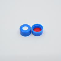 C397-09SB 9mm Blue Screw Cap, Red PTFE/White Silicone, pre-slit