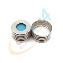 CLS-1309 18mm Magnetic Screw Cap White PTFE/Translucent Blue Silicone