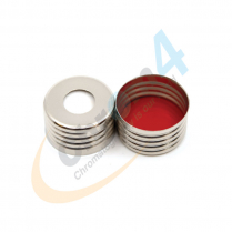 CLS-1412 18mm Magnetic Screw Cap , Red PTFE/White Silicone