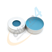 CLS-9508 20mm Aluminum Crimp Cap w/ Transparent Blue Septa