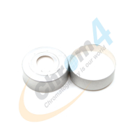 CLS-9980 3mm TanTeflon/whiteSIL rubber septa ,20mm silver safety seal