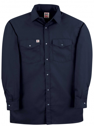  BIG BILL SNAP WORK SHIRT NAVY