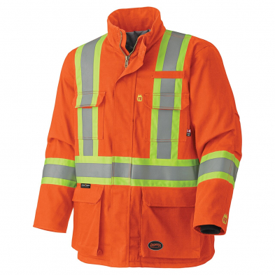  PIONEER 5533 QUILTED FR SAFETY PARKA,ORANGE