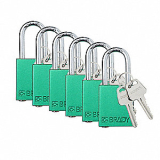 CTS-SDPLGRN38STKD6 SDPL-GRN-38ST-KD6 BRADY LOCK,GREEN,1-1/2" KEYED DIFF 6EA