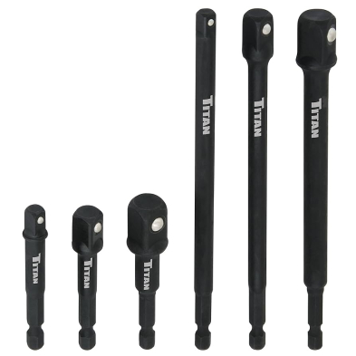 CTS-TIT12087 TIT-12087 6-PC IMP SKT ADP SET 1/4 3/8 1/2 DR. 2-3/4 & 6" LN