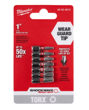 CUB-48324615 48-32-4615 MILWAUKEE 7PC TORX 1" INSERT BIT SET