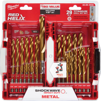 CUB-48894672 MILWAUKEE 48-89-4672 29PC SHOCKWAVE&trade; Impact Duty RED HELIX&trade;