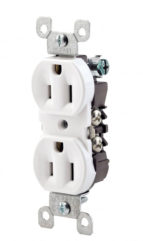 EL1-05272428 052-7242-8  Leviton Duplex Receptacle, White