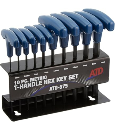 HT1-ATD574 ATD 574 10PC SAE T-HANDLE HEX KEY SET