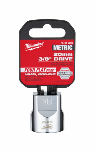 HTU-45348020 45-34-8020, 3/8" Drive Metric Deep Socket with FOUR FLAT™ Si