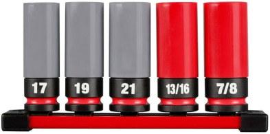 HTU-49667831 MILWAUKEE 49667831 SHOCKWAVE 1/2 DRIVE 5PC LUGNUT SOCKET SET