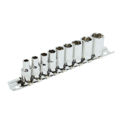 HTU-601103 601103 9 PC 1/4" DR SAE SOCKET SET - 12 POINT