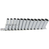 HTU-601236 JET 601236 3/8" DR CHROME SOCKET SET METRIC DEEP 12 PT 12 PC