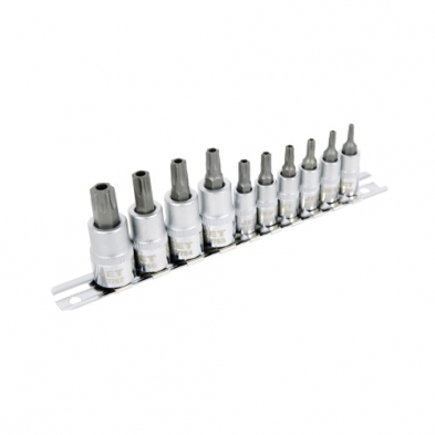 HTU-601801 601801 10 PC. 1/4" & 3/8"DR. TAMPERPROOF TORX BIT SOCKET SET