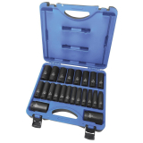 HTU-610339 610339 22 PC 1/2" DR Deep Metric Impact Socket Set - 6 PT