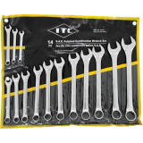 HTZ-020210 020210 ITC 14 Pc Full Polish SAE Combination Wrench Set