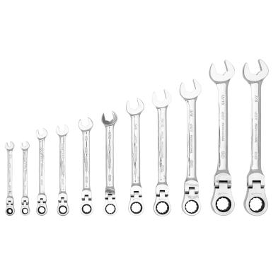 HTZ-700331 700331 JET COMBINATION WRENCH SET- FLEX HEAD RATCHET 11P