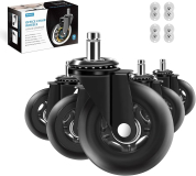 MHC-509000015 509-00001-5 SET OF (5) 3" RUBBER CASTERS (SLOW ROLLING)