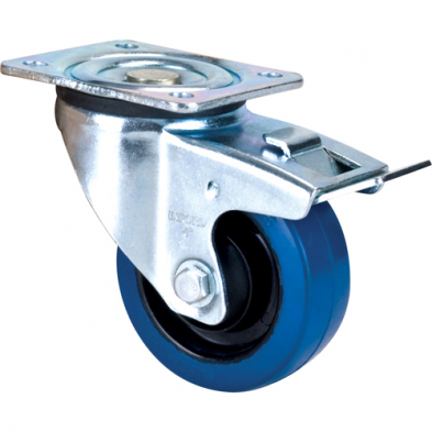 MHC-ML342 ML342 BLUE CASTER SWIVEL W/BRAKE 4" RUBBER 350LB