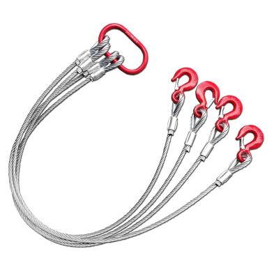 MHM-SUNQ303800206 SUNQ3038002-06, WIRE ROPE SLING 4 LEG/HOOK 3/8" X 2'6"