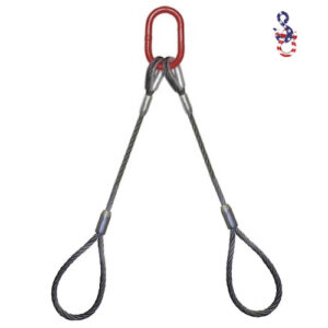 MHM-WRS/1X10 WIRE ROPE SLING 2 LEG/SHACKLE 1" X10'