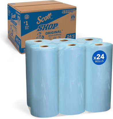 OF1-29994504 299-9450-4, Scott Shop Paper Towel Rolls, Blu, 6PK
