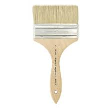 PA199060340 4" White Bristle Wood Handle Chip & Oil Brush