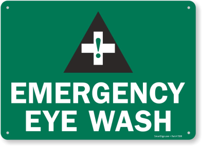 SAD-WBB0014000 WBB0014000 EYE WASH SIGN 14"WX10"H, SEMI-RIGID PLASTIC