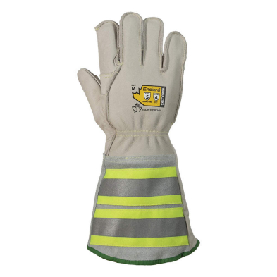 SAF-GL06365M 06-365 COWHIDE LINESMAN GLOVE,6"CUFF W/REF.STRIPES, MED.