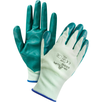 SAF-GL450009 #4500-09 NITRILE COATED GLOVE, NYLON LINER (12/BOX,72/CASE)