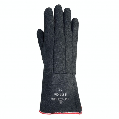 SAF-GL881410 8814-10 CHAR GUARD 14" GLOVE, BLACK, NON SLIP GRIP