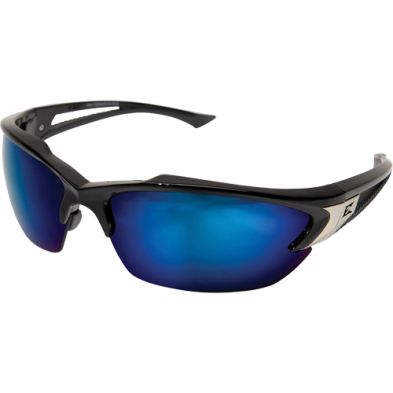 SAF-SGSDK418 EDGE #SDK418 SAFETY GLASSES, KHOR-BLACK/BLUE MIRROR LENS