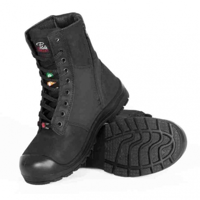  PF368 8" Steel Toe Work Boots for Women with Zipper