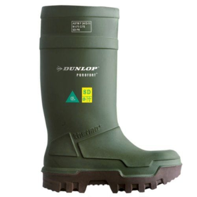 SAG-RBD662843258 DUNLOP THERMO D662843-25 MEN'S GREEN RUBBER BOOT, SIZE 8