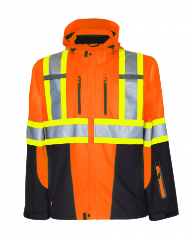  PROJOB Men's 3-Layer Hi-Vis Insulated Softshell