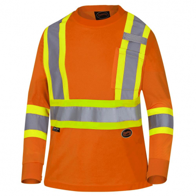  WOMEN'S HI-VIS BIRD'S-EYE LONG-SLEEVED SAFETY SHIRT