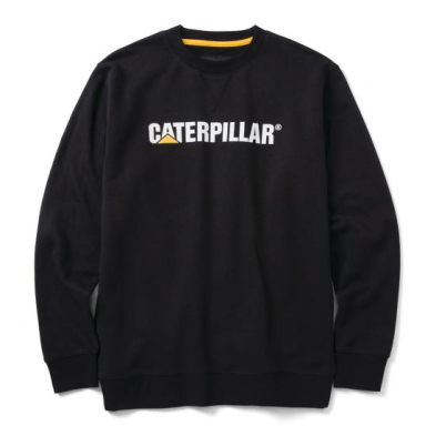 SAH-1050026/BLACK/L 1050026 CAT MIDWEIGHT CREWNECK SWEATSHIRT BLACK LARGE