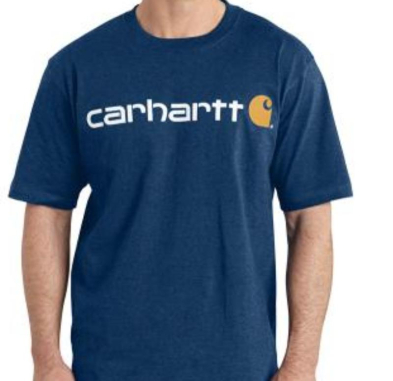 SAH-106538/BLUE/M 106538 CARHARTT RELAX FIT SS LOGO SHIRT BLUE MED