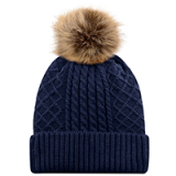 SAH-1E140LNV/BG 1E140L-NV/BG,  CUFF TOQUE, POM POM